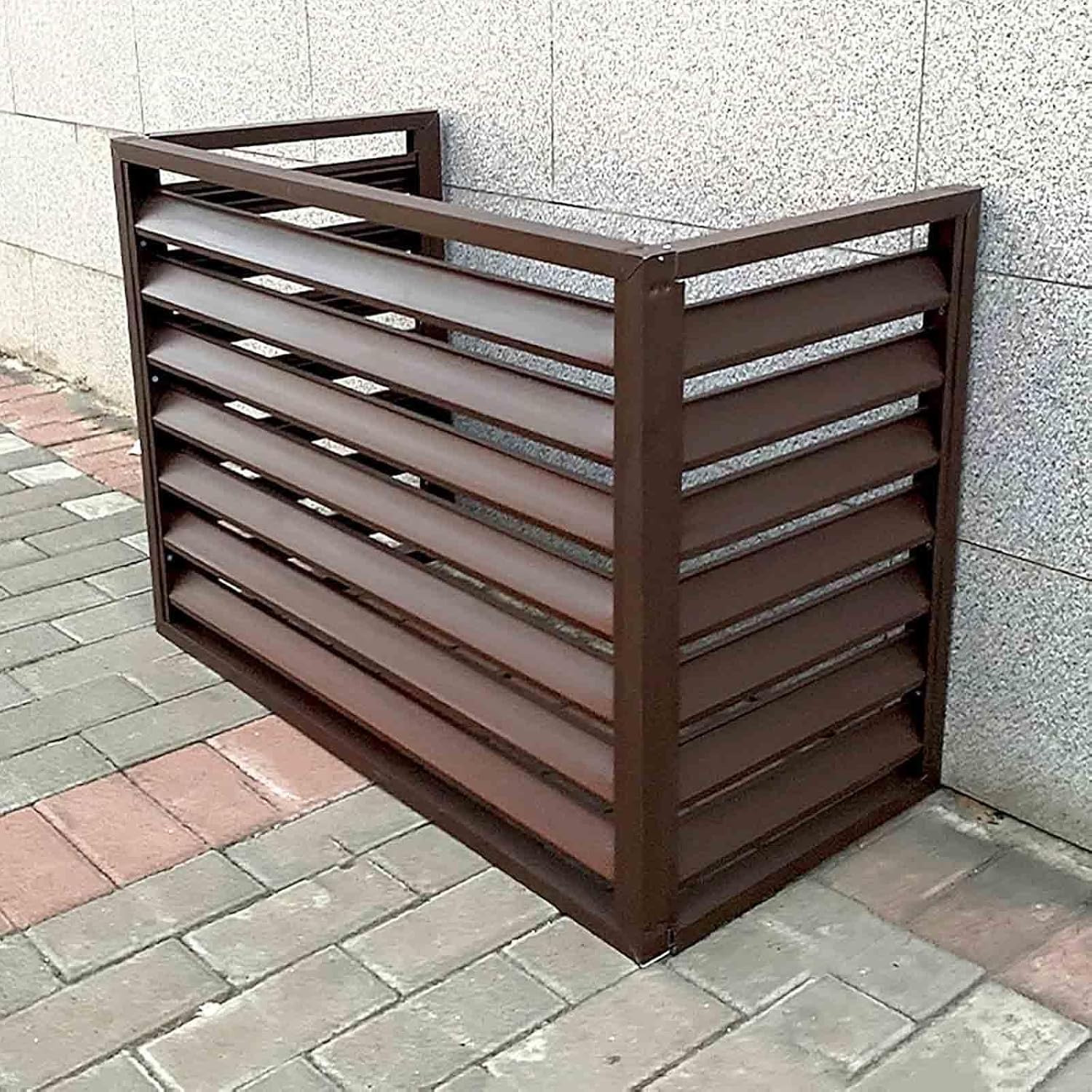 GENERIC Housse De Climatiseur D'extérieur Résistante Aux Intempéries – Protection De Pompe à Chaleur En Aluminium Réduisant Le Bruit – Barrière D'intimité Toutes Saisons Pour Les Conditions Météorologiques