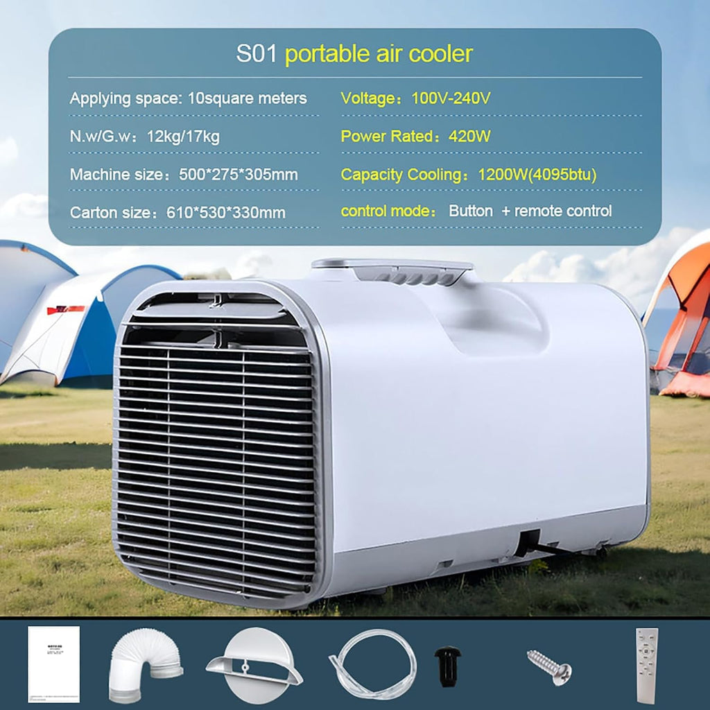 GENERIC Refroidisseur De Climatiseur Portable, 4100 BTU Refroidissement Rapide Et Déshumidificateur Pour Camping, Camping-car, Voiture, Camion, Camionnette, Pêche – Solution De Refroidissement Efficace De 420