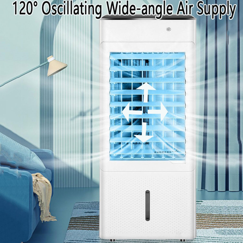 GENERIC Refroidisseur D'évaporation 7L Efficace Sur L'énergie Avec Packs De Glace, 3 Vitesses, Minuterie 12H, Ventilateur De Climatiseur Portable Silencieux Pour Le Bureau à Domicile, Roues De Mobilité Facile
