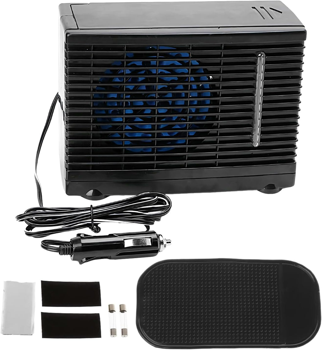  Ventilateur AC Portable Pour Véhicule | Appareil Ventilation Climatisation Véhicule Transportable | Rafraîchisseur D'Air Évaporatif 12V Pour Camion Camping-Car Voyage Sous-Sol Chambre Garage