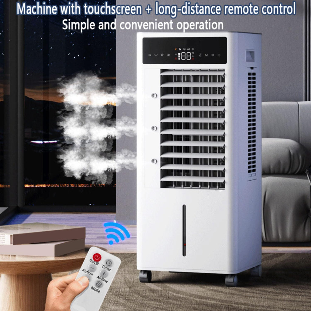 GENERIC Climatiseur Mobile Refroidisseur D'air évaporatif Avec Télécommande Oscillation 60° Réservoir 10L 3 Modes & Vitesses Silencieux Sans Fenêtre Swamp Cooler Ventilateur Unité AC Chambre Bureau