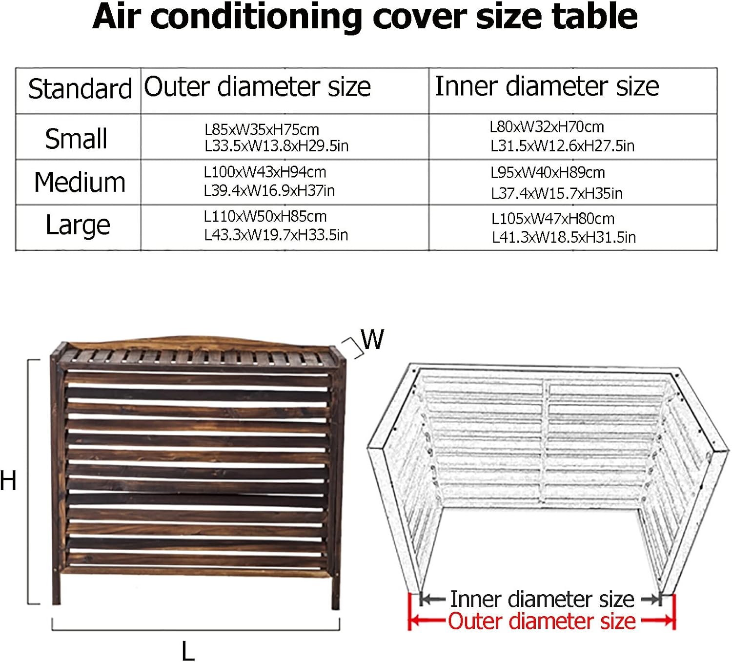  Housse De Protection Pour Climatiseur Extérieur – Clôture En Bois Et Support De Fleurs En Bois Massif Pour Climatisation Extérieure