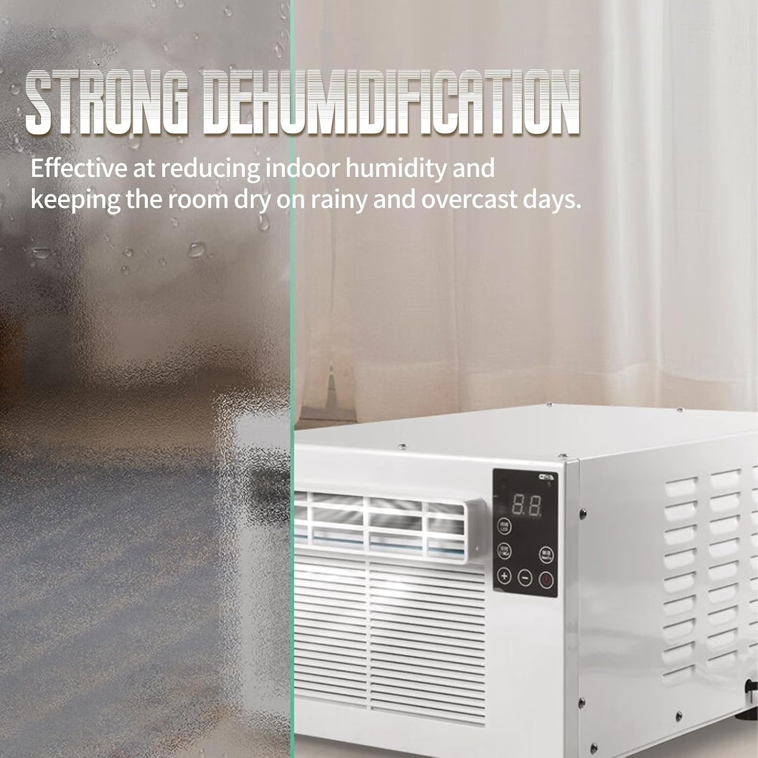  Climatiseur Portable 280W, 1876BTU Mini AC Avec Déshumidificateur Et Moustiquaire.Refroidissement Silencieux Pour Chambre à Coucher, Dortoir.Éconergie, Mobilité Facile.Plug & Play Climate Control.