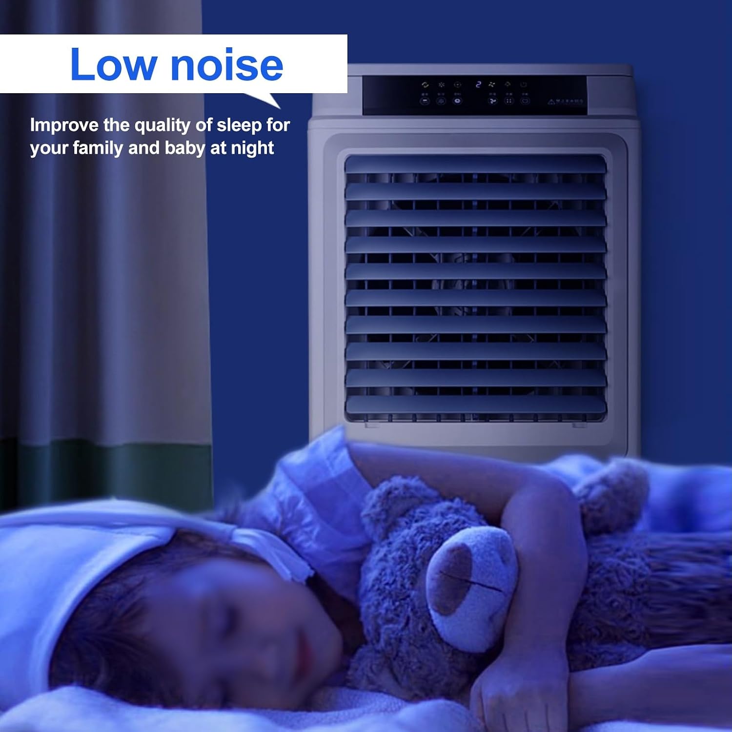 GENERIC Refroidisseur Par évaporation Portable Avec Réservoir D'eau De 50 L, Télécommande, Ventilateur à 3 Vitesses, Oscillation De 120°