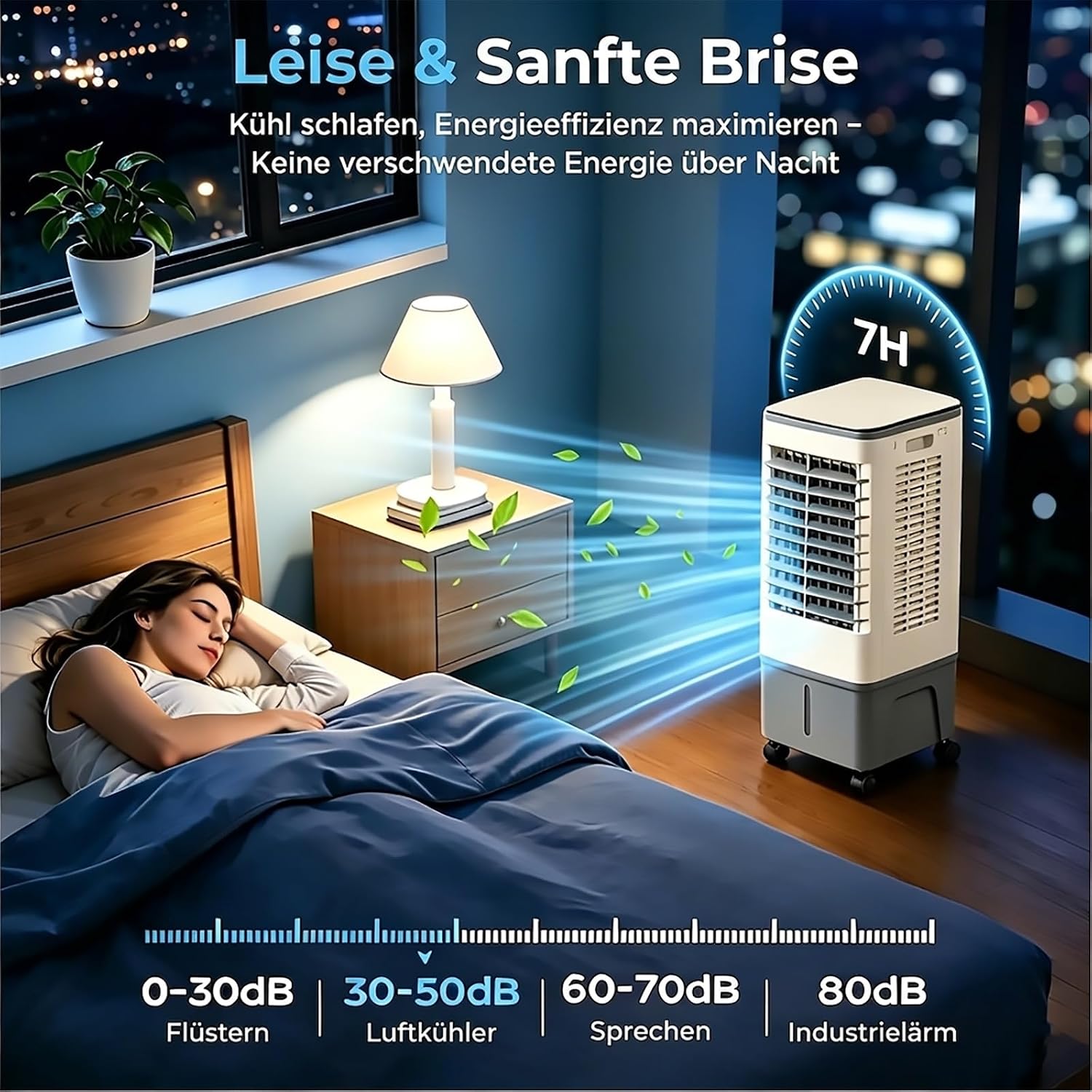 GENERIC Climatisation Mobile Sans Tuyau D'échappement 4in1 Refroidisseur D'air, Refroidisseur D'air Avec Télécommande, Réservoir D'eau De 20 Litres, 3 étapes Incl, 7H Minuteur, 2 Batteries De Refroidissement,