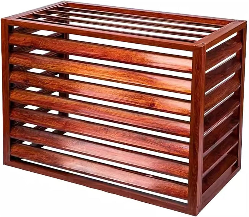 GENERIC Housse De Pompe à Chaleur Extérieure – Clôture En Aluminium Grain De Bois Pour Climatiseur 100 X 50 X 70 (1,5P) – Écran De Protection Pour Condensateur AC Pour Protection Contre Les Intempéries