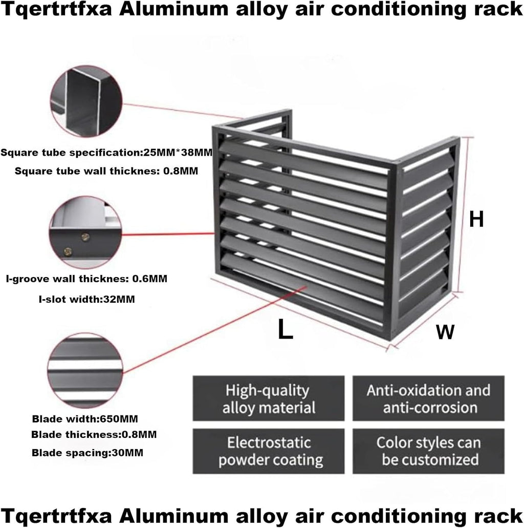 GENERIC Housse De Protection En Aluminium Pour Climatiseur D'extérieur - Résistant Aux Intempéries - Pour Pompe à Chaleur - Solution De Dissimulation - Matériau Extérieur Idéal Pour Toutes Les Saisons