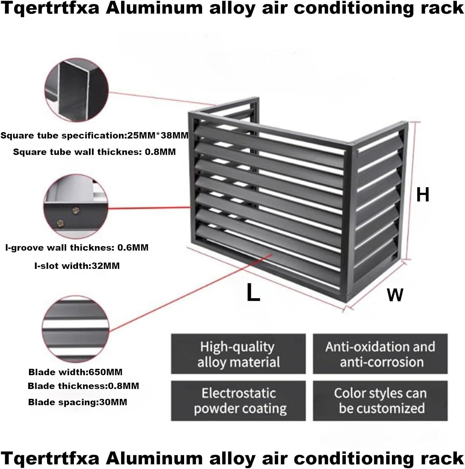 GENERIC Housse De Protection En Aluminium Pour Climatiseur D'extérieur - Résistant Aux Intempéries - Pour Pompe à Chaleur - Solution De Dissimulation - Matériau Extérieur Idéal Pour Toutes Les Saisons