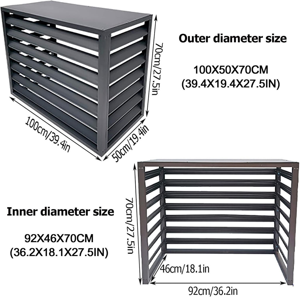 GENERIC Housse De Climatiseur Extérieur Imperméable En Aluminium Pour Pompe à Chaleur Protection De Jardin écran D'intimité Pour Climatisation Pour Toutes Les Saisons (couleur : Gris)