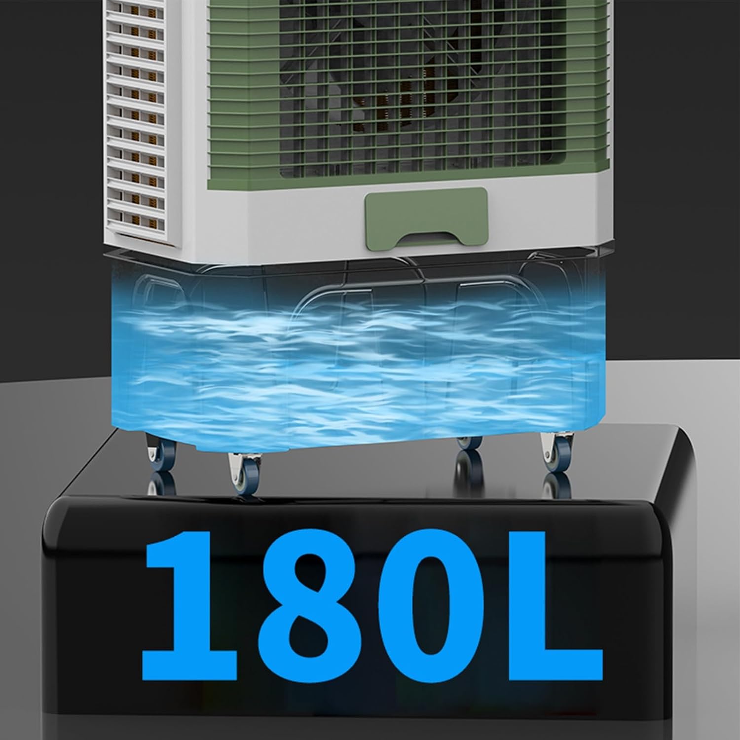  Refroidisseur D'air Par Évaporation Industriel, Climatiseurs Sans Fenêtre Avec Grand Réservoir D'eau Et 4 Blocs De Glace, Refroidisseur De Marais Portable Pour Garage Et Terrasse
