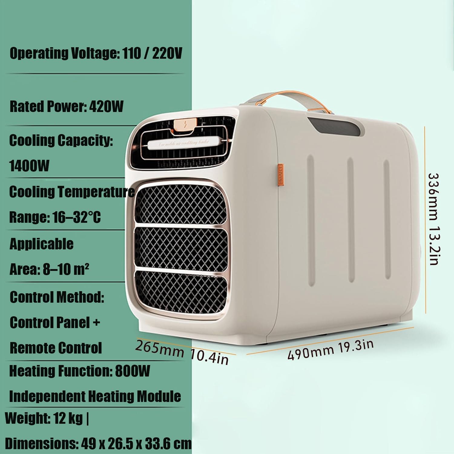  Climatiseur Mobile Portable Pour Voiture, Combinant Refroidissement Et Chauffage, Adapté à Une Utilisation En Voiture, En Déplacement, En Camping, Sous Tente, à L'intérieur