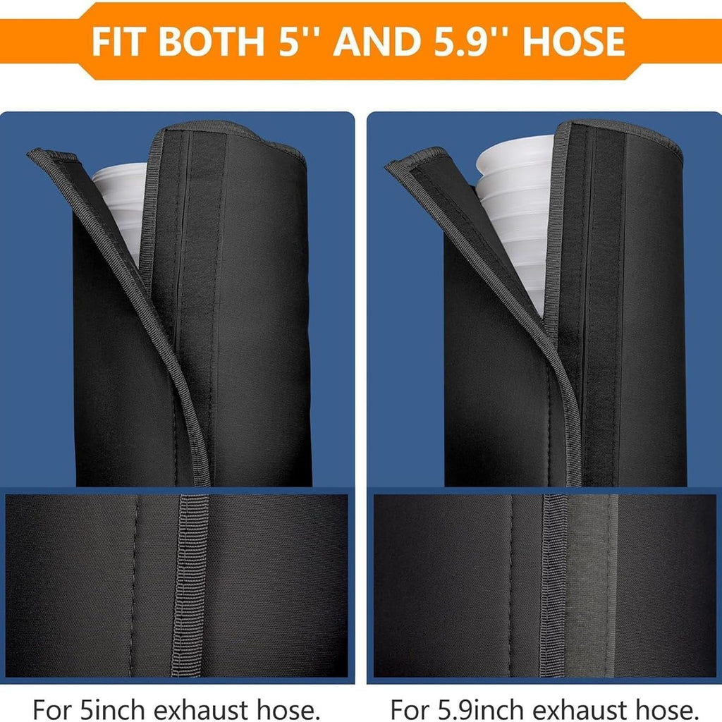  Manchon Isolant Pour Tuyau Ca Portable, 150x53cm Avec 3 Sangles À Boucle | Housse Protection Tuyau Climatiseur Portable Pour 5, 5.9In, Pour Hiver Extérieur Intérieur Garage Camping-Car