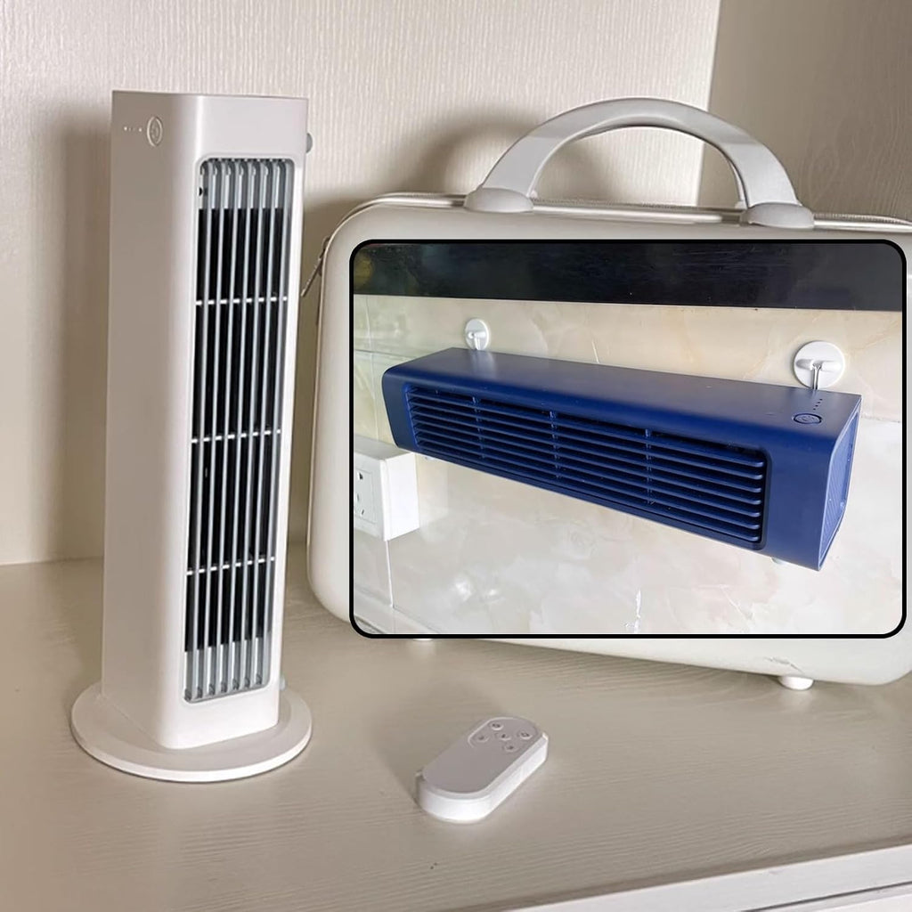  Refroidisseur D'air Portable, Ventilateur Sans Lame De 3 Vitesses Avec Télécommande, Refroidissement Personnel Silencieux Pour Le Bureau De Chambre à Coucher, Conception Murale Sans Fenêtre Requise