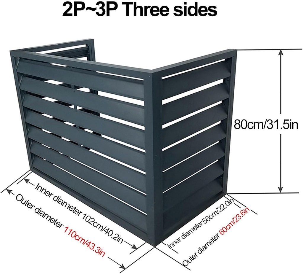  Housse En Métal Résistante Aux Intempéries Pour Climatiseur - Cage De Pompe à Chaleur Pour Unité Murale CVC - Protection Contre Le Condensateur - Marron - 110 X 60 X 80 Cm - Solution Sécurisée