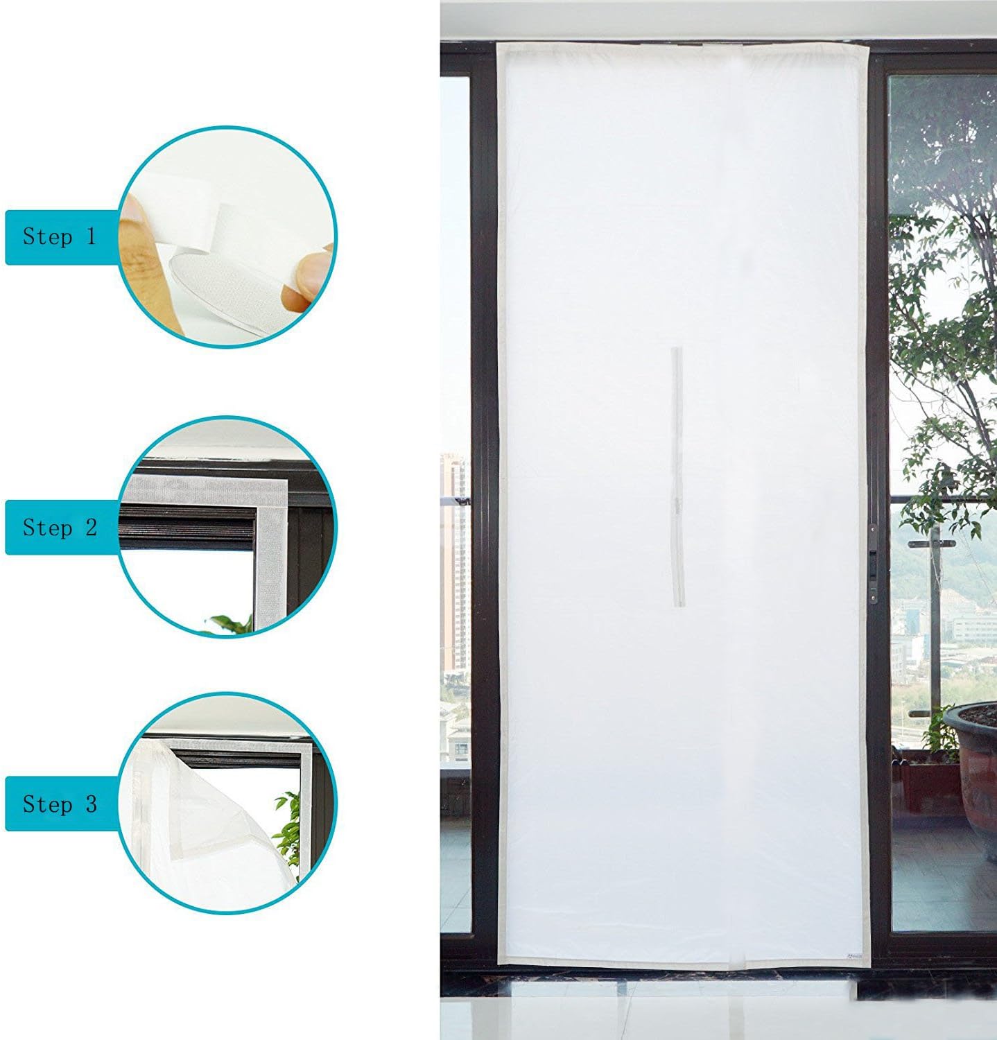  G&M Only AirLock 48 X 210 CM Kit De Calfeutrage Pour Climatiseurs Et Déshumidificateurs,Installation Facile, Pas Besoin De Percer De Trous (210 X 48 Cm Blanc)