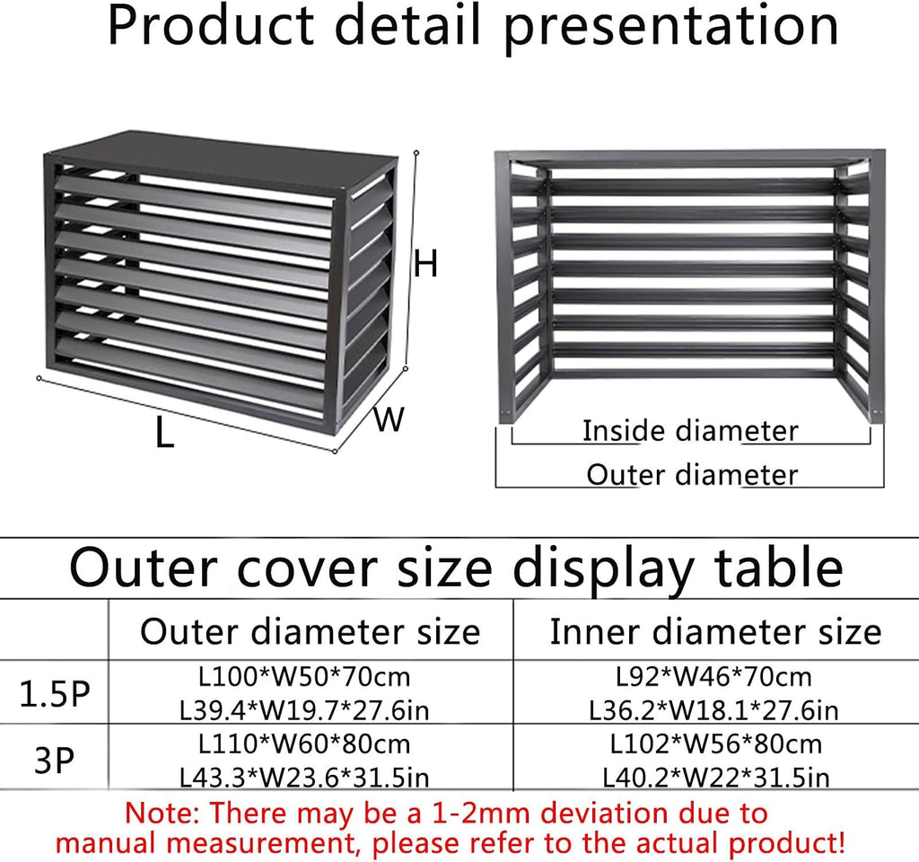  Support De Protection De Climatiseur, Housse De Climatiseur Et De Pompe à Chaleur En Aluminium, Housse De Climatiseur Mini-Split Pour Unités Extérieures, Réduction Du Bruit, Support De Clima