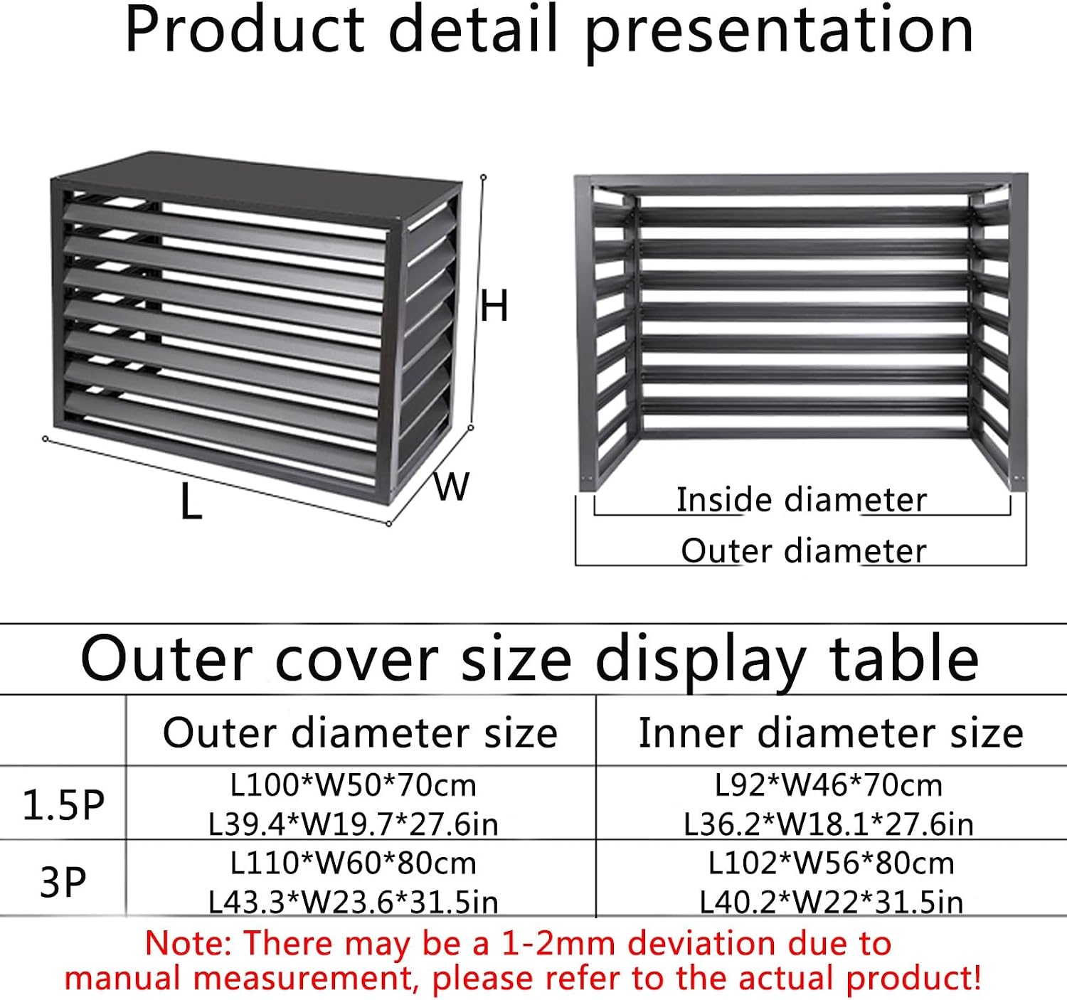  Support De Protection De Climatiseur, Housse De Climatiseur Et De Pompe à Chaleur En Aluminium, Housse De Climatiseur Mini-Split Pour Unités Extérieures, Réduction Du Bruit, Support De Clima