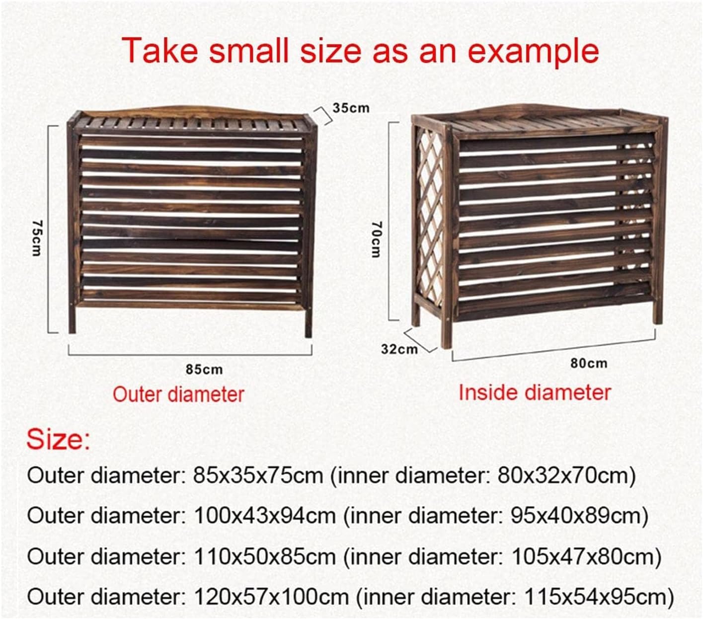  Grille De Protection En Bois Massif Pour Climatiseur, Protection De Confidentialité, Pour Climatiseur Et Pompe à Chaleur, Présentoir Décoratif De Jardin