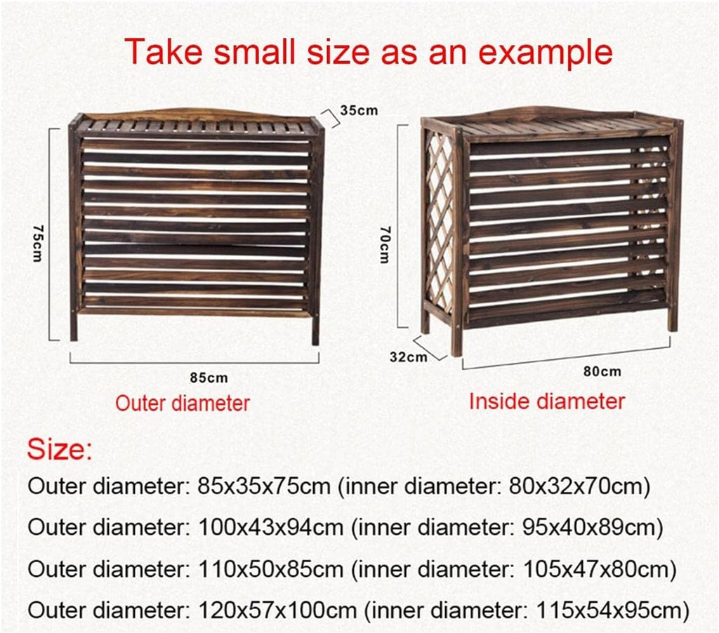 GENERIC Housse En Bois Pour Climatiseur Et Pompe à Chaleur – Grille En Bois Massif Pour Unités AC, Améliore L'esthétique De La Maison, Résistant Aux Intempéries