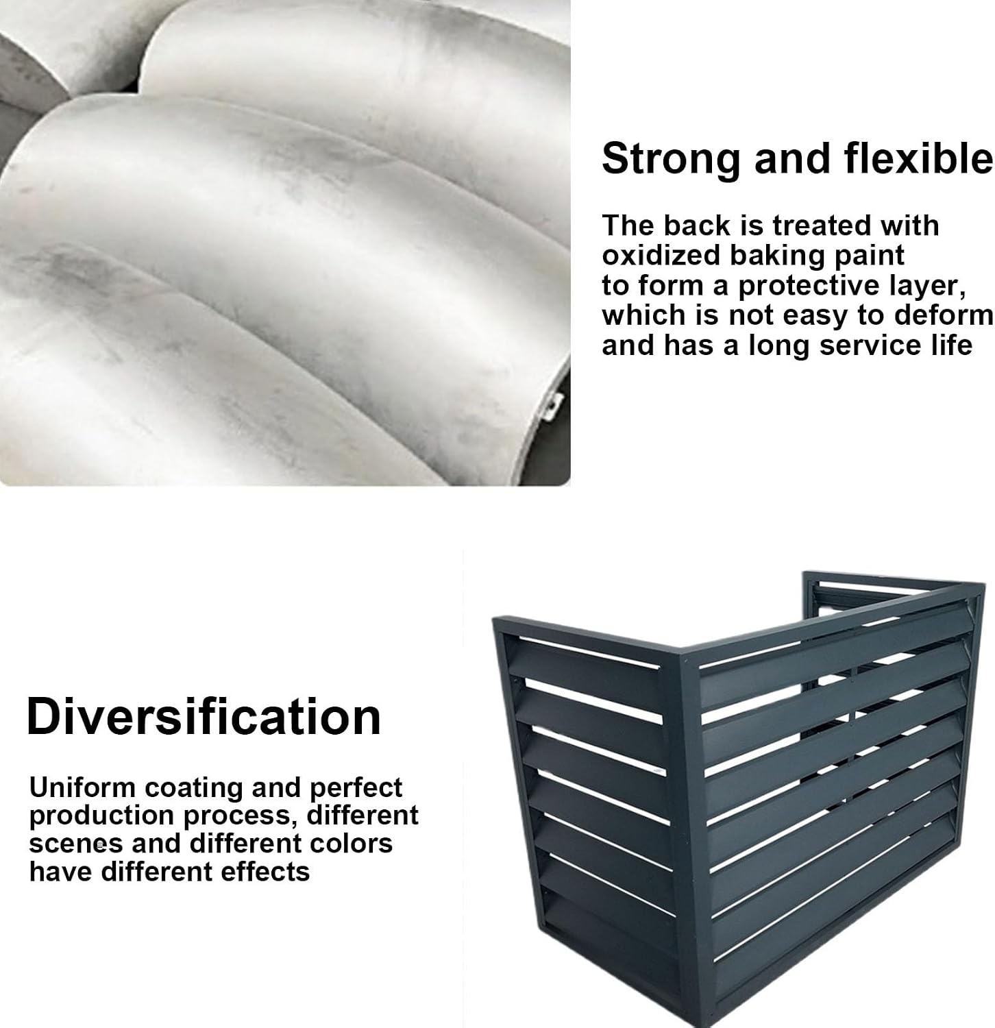 GENERIC Couvercle De Climatiseur Extérieur En Aluminium Pour Pompe à Chaleur - Clôture Décorative Pour Unité De Climatisation - Résistant Aux Intempéries - Solution Cachette Pour Climatiseur Domestique