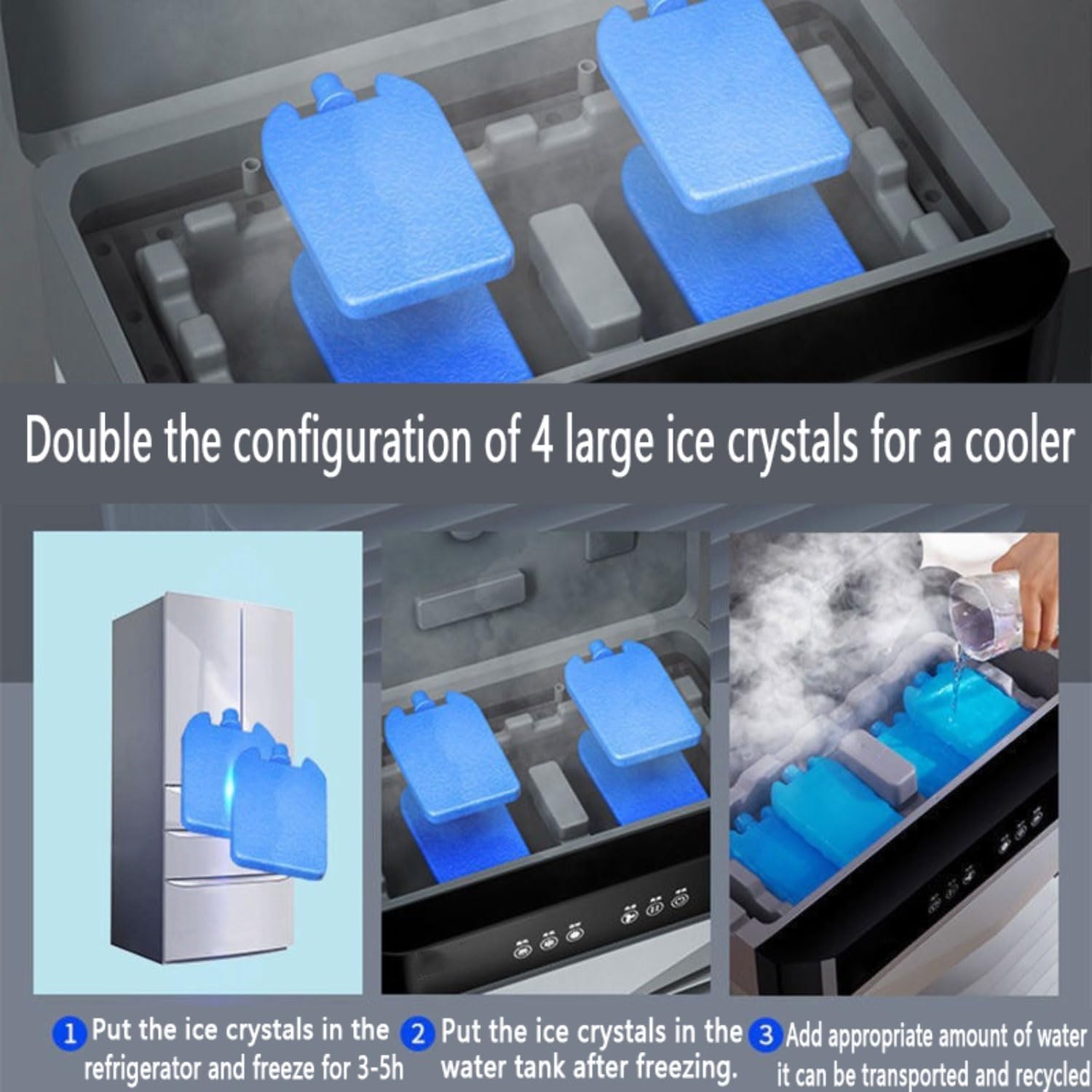 GENERIC Climatiseurs Portables Sans Fenêtre De Refroidisseur D'air Par évaporation Avec 4 Ventilateurs De Refroidissement De Boîte à Glace Qui Soufflent L'air Froid 3 Vitesses 3 Modes 60°Oscillation Swamp Ref