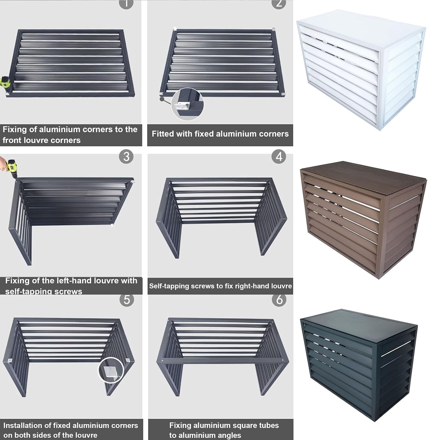  Housse De Climatiseur En Aluminium De Qualité Supérieure Pour Mini Unités Séparées – Protection Complète En Hiver Pour Extérieur Et Intérieur – Design Plat Gris Résistant Aux Intempéries – Facile à