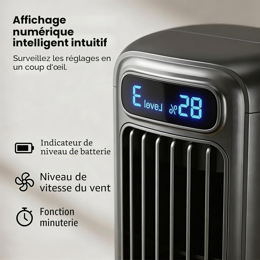  Epicooler Climatiseur Portable - Ventilateur Mural Compact Pour Cuisine, Chambre à Coucher Et Toilettes - Silencieux (gris)