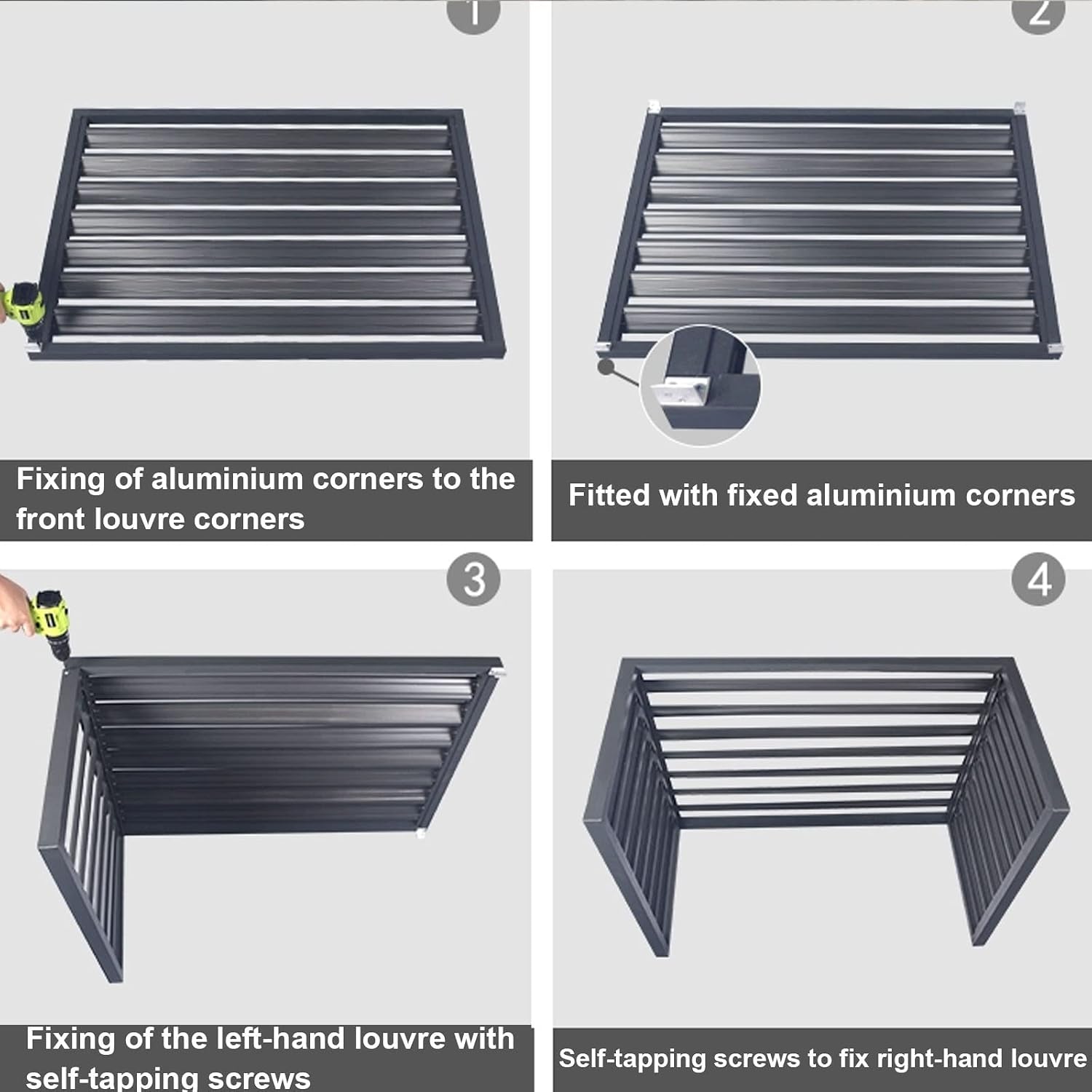 GENERIC Housse De Protection Pour Climatiseur Extérieur En Aluminium Pour Pompe à Chaleur - Protection Contre Les Intempéries Pour Climatiseurs Extérieurs