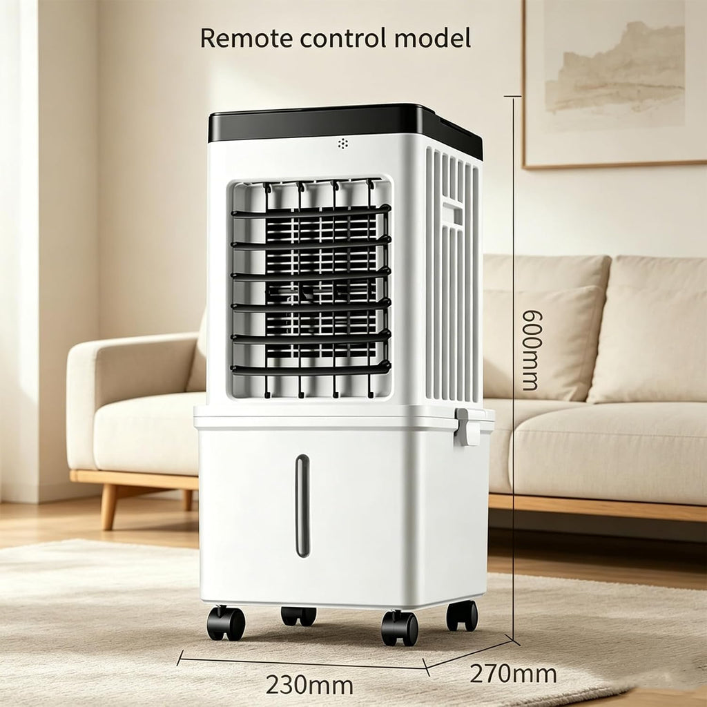 GENERIC Refroidisseur D'air évaporatif Portable 10L Avec Roues, Ventilateur à 3 Vitesses à Faible Bruit Pour La Chambre De Bureau à Domicile, Dispositif De Refroidissement Silencieux à économie D'énergie Avec