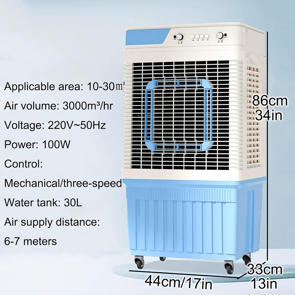 GENERIC Refroidisseur D'air évaporatif Commercial 3 En 1, Refroidisseur De Marais De Grand Réservoir De 40L Avec Boîtes à Glace, Vitesse Réglable Et Flux D'air Grand Angle Pour L'atelier De Garage Factory Ref