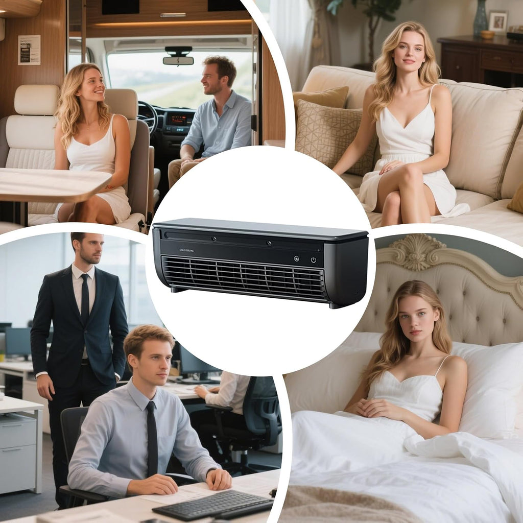  Ventilateur Climatiseur,Ventilateur D'Air Frais Pour Chambre - Rafraîchisseur D'Air Charge Sans Fil Trois Vitesses Pour Maison Bureau Voyage Camping Salle De Bain Intérieur Extérieur