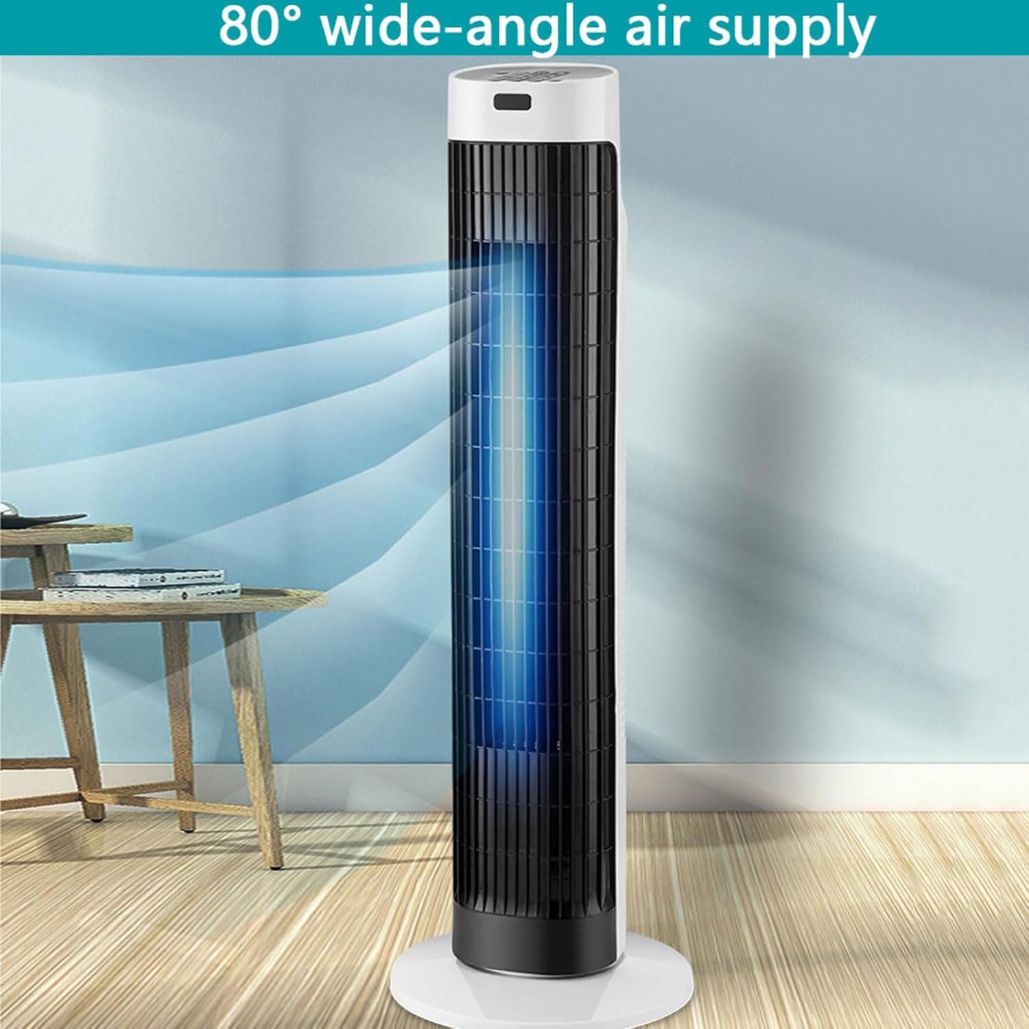  Refroidisseur D'air évaporatif Portable, Ventilateur De Tour Oscillant De 3 Vitesses Avec Une Minuterie 7H, Unité De Refroidissement Personnelle Silencieuse Pour Le Voyage à La Chambre à Coucher De Bu