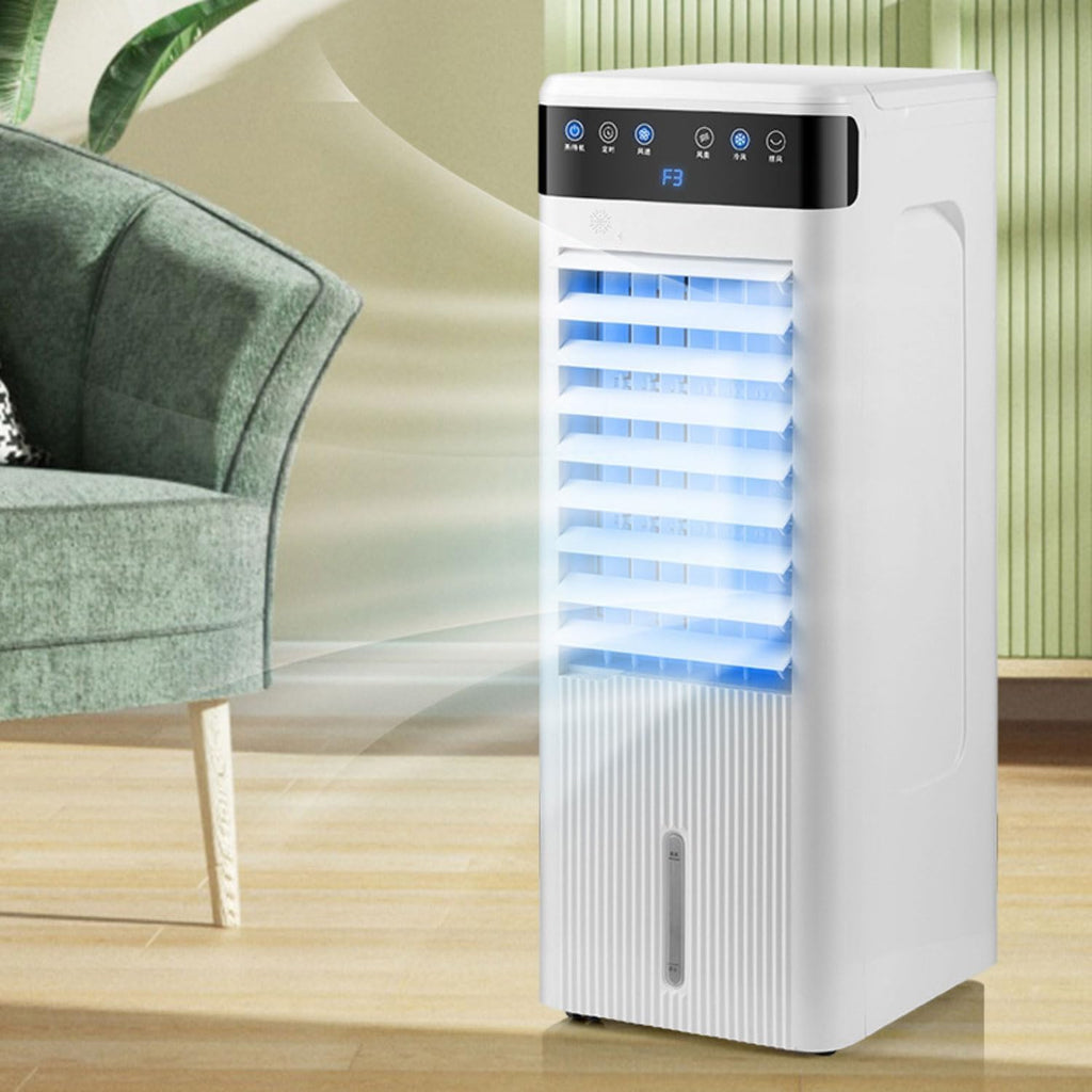 GENERIC Climatiseur Portable, Ventilateur Sans Drainage, 3 Vitesses, Grand Réservoir, 46dB Silencieux, Minuterie 12h, Rafraîchisseur D'air Avec Bac à Glaçons, Unité AC Pour Chambre, Bureau, Camping