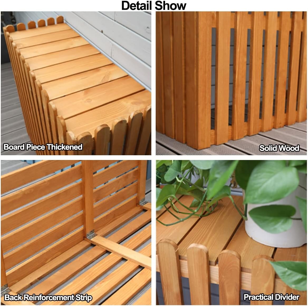  Housse De Climatiseur Résistante Aux Intempéries – Support Décoratif En Bois Massif Et étagère De Rangement Pour Unités Extérieures – 9 Couleurs Disponibles – Protection De L'unité De Condensation