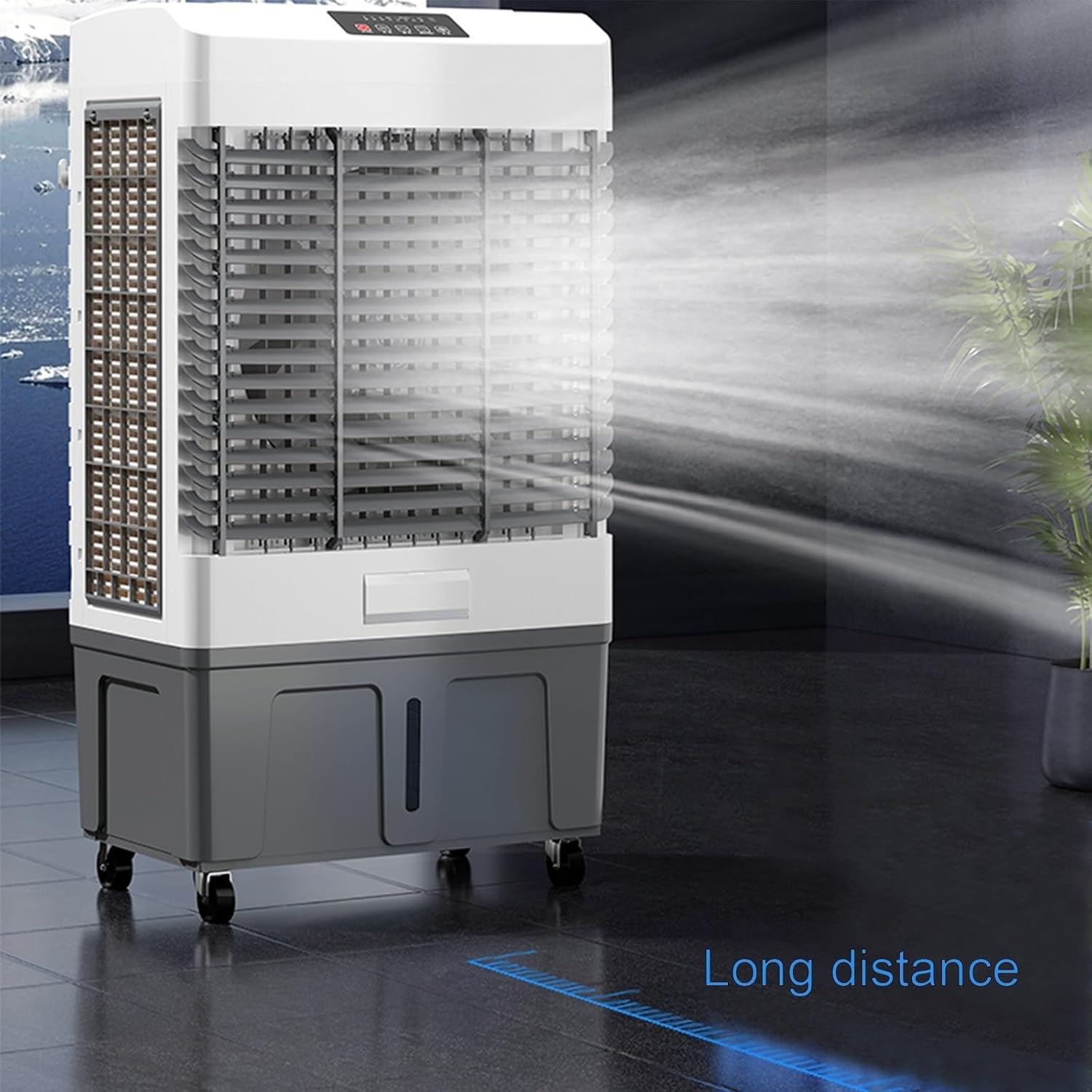  Climatiseur Portable À Double Réservoir, Climatiseur Portable Avec Minuterie Et 4 Blocs De Glace, Refroidisseur Par Évaporation À 3 Vitesses Pour Salle De Réception De Bureau