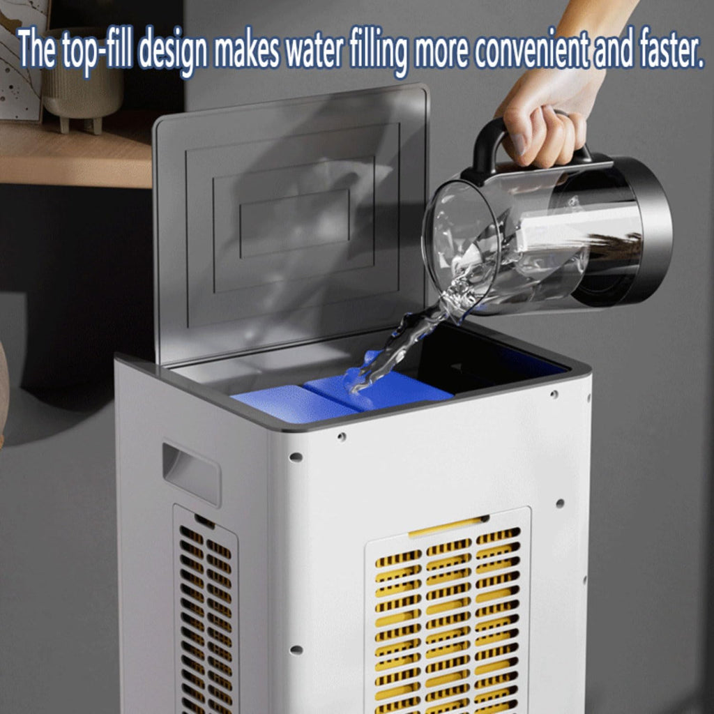 GENERIC Climatiseur Mobile Refroidisseur D'air évaporatif Avec Télécommande Oscillation 60° Réservoir 10L 3 Modes & Vitesses Silencieux Sans Fenêtre Swamp Cooler Ventilateur Unité AC Chambre Bureau
