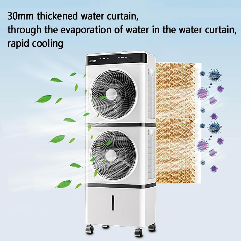 GENERIC Refroidisseur évaporatif Portable Avec Réservoir 14L Et Télécommande, Ventilateur à 3 Vitesses Avec Minuterie 12h Pour Un Refroidissement Rapide Dans Le Salon Et Le Bureau