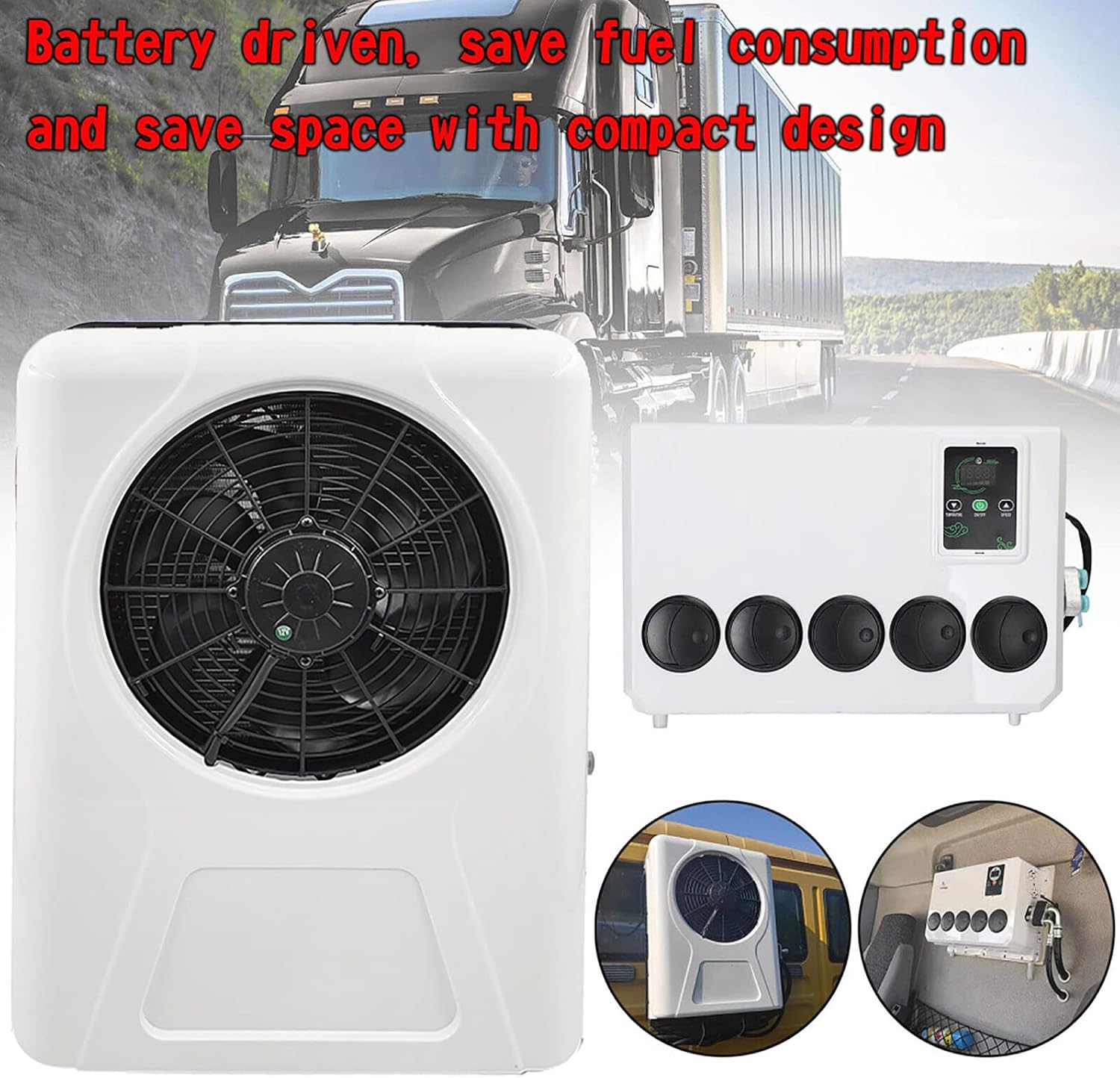 GENERIC Climatiseur De Véhicule Récréatif 12 V 6600 BTU Pour Camion, Fourgonnette | Refroidissement 100 % électrique économe En énergie Pour Camping-car Et Camping-car