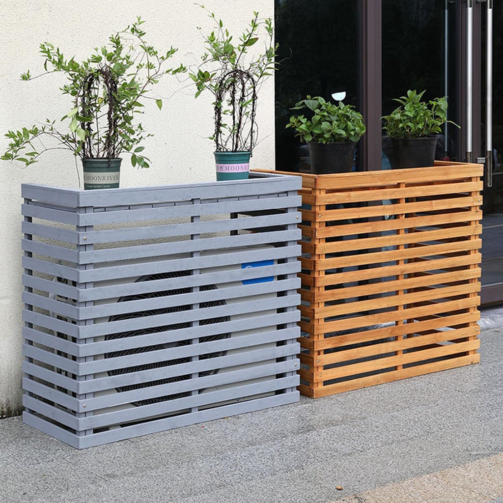 GENERIC Housse De Climatiseur D'extérieur En Bois Avec Persiennes - Support Multifonction En Bois Massif - Taille C-105 X 45 X 95 Cm - Protection Contre Les Intempéries