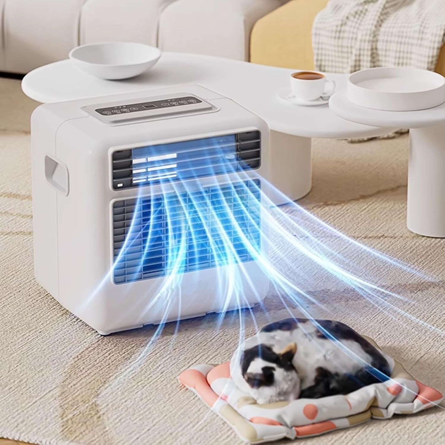 GENERIC Climatisation Portable Silencieuse 3 Vitesses De Ventilation Refroidisseur D'air Avec Clavier Et Télécommande Minuterie 12 H Ventilateur Climatiseur 220 V