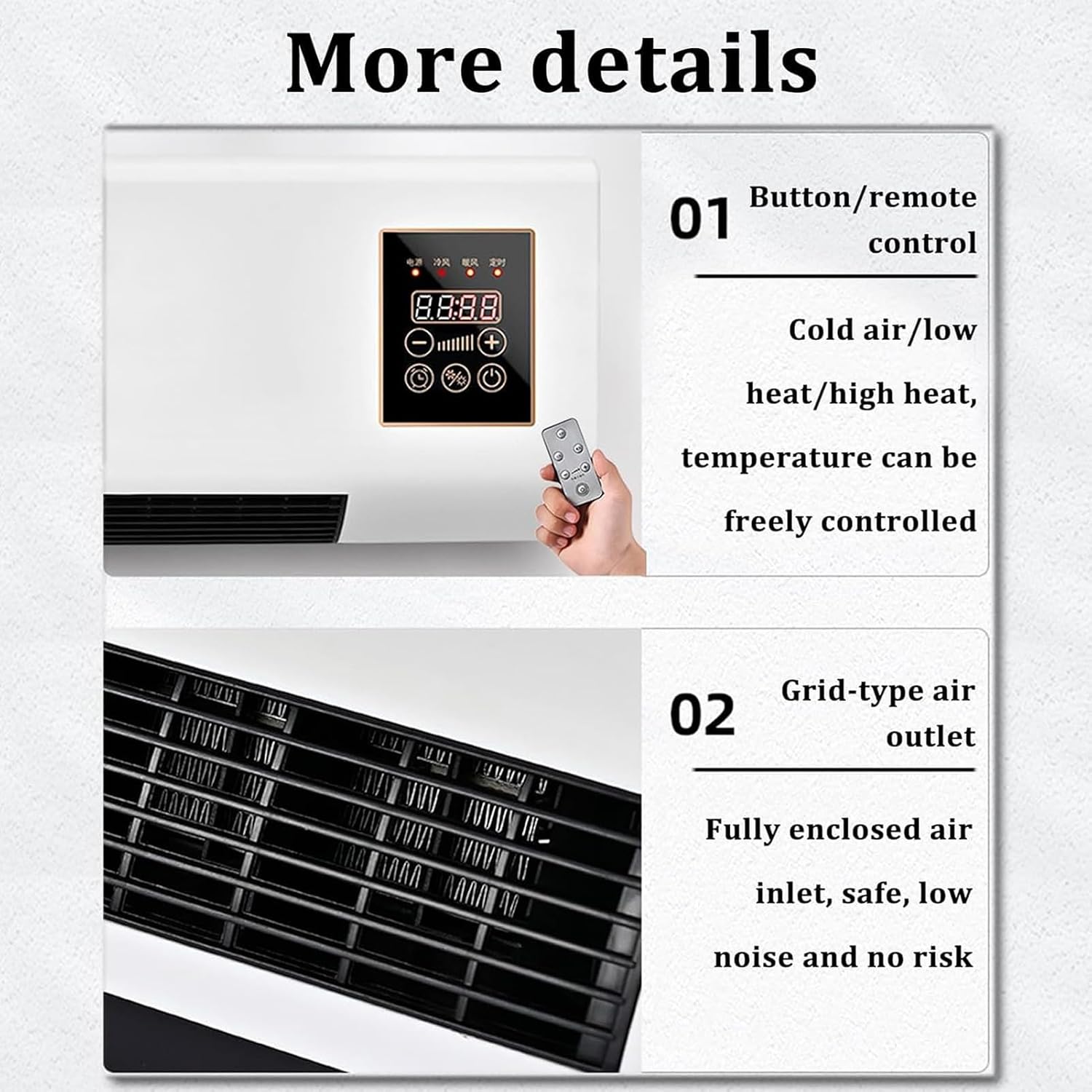 GENERIC Climatiseur Portable Sans Conduit, Pas Besoin De Fenêtre - Climatiseur Mural 3-en-1 Avec Ventilateur Sans Pales Et Télécommande - Système Split Facile à Installer, Refroidissement Ultra Silencieux #4