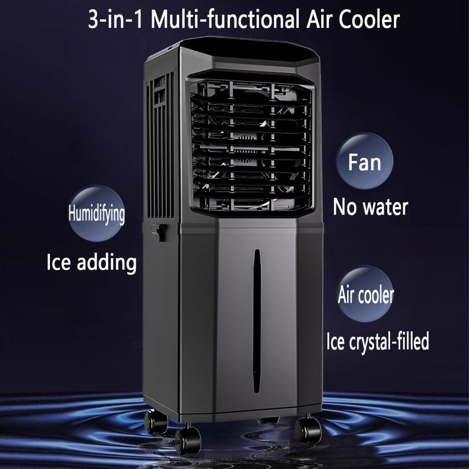  Climatiseur Portable, Rafraîchisseur D'air Par évaporation, Sans Fenêtre, Avec Réservoir Amovible De 60 L, Oscillation à 120°, Ultra Silencieux Pour Appartement, Garage Ou Extérieur.