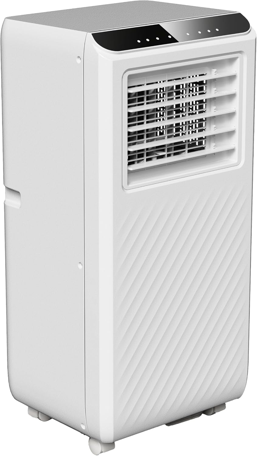  Abrila - Climatiseur Portable Wind Blanc | 7000 BTU | 2 Vitesses | Déshumidificateur | Télécommande | Kit Fenêtre | 70 X 33 X 28 Cm