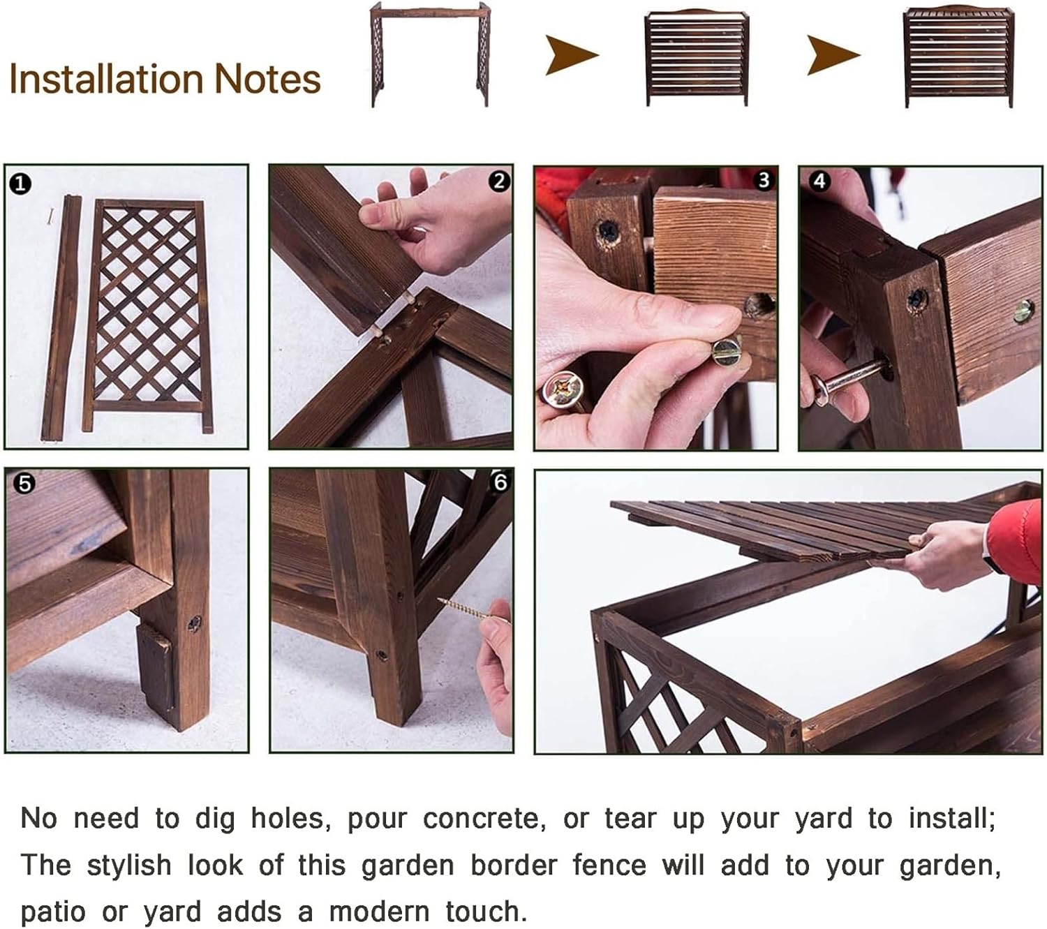 GENERIC Housse De Protection Pour Climatiseur Extérieur Et Pompe à Chaleur – Séparateur De Clôture En Bois Massif, Poubelle Et Support De Fleurs – Grilles De Protection Pour Unités De Climatisation, élégante
