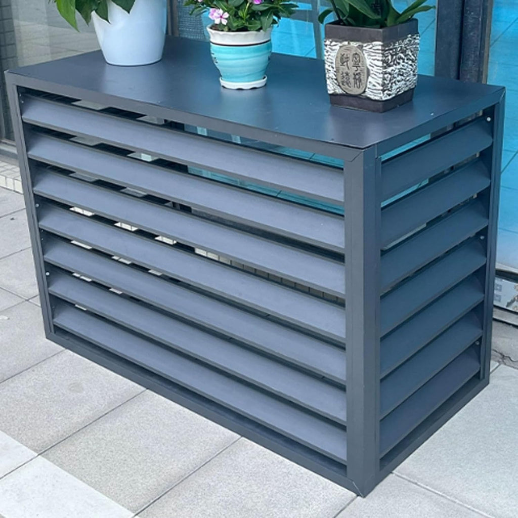  Housse De Climatiseur En Aluminium Pour Unités Extérieures, Protection Complète Pour L'hiver, Gris Plat, Compatible Intérieur Et Extérieur