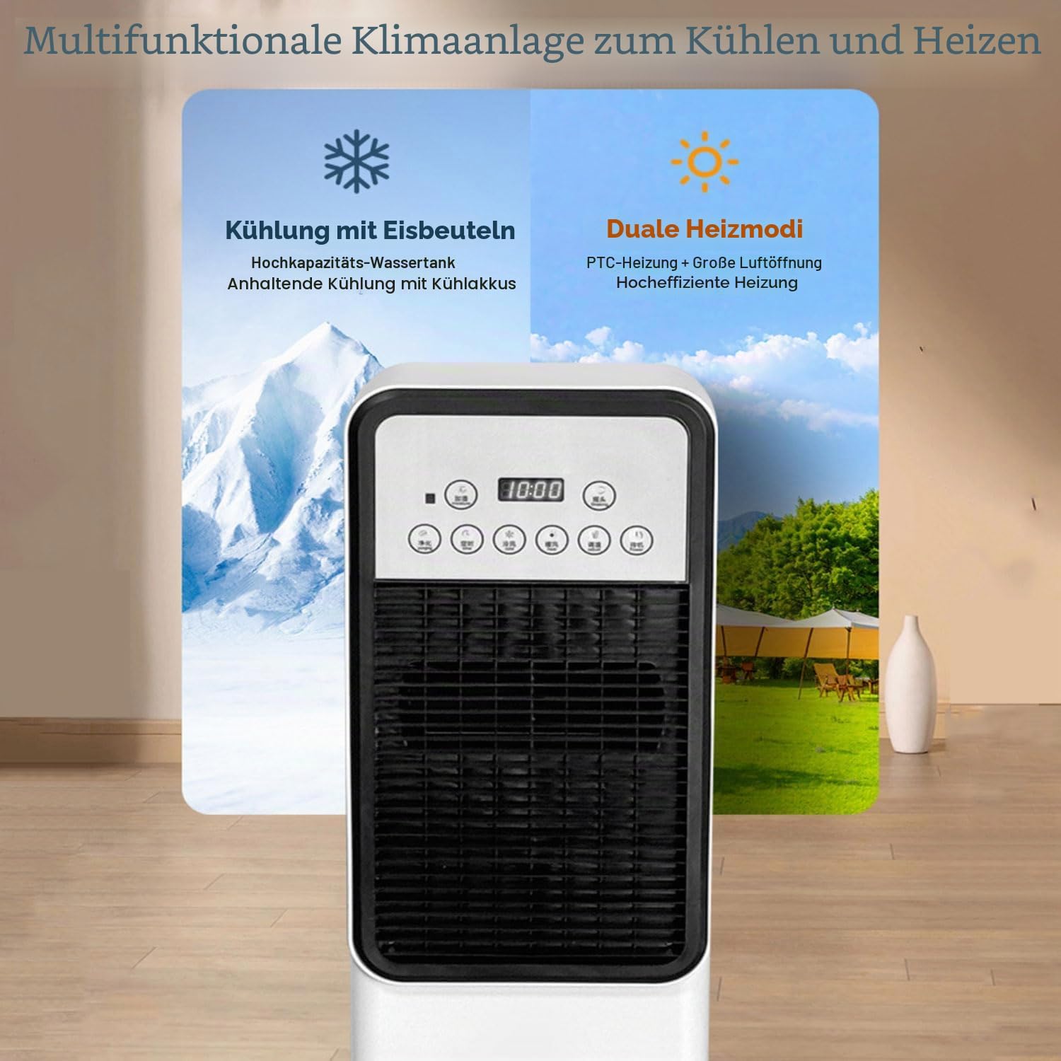 GENERIC Refroidisseur D'évaporation Portable Avec Télécommande, 3 étapes, 120° Pivotant, Minuterie, Batterie De Refroidissement, Silencieux Pour Chambre à Coucher Et Bureau