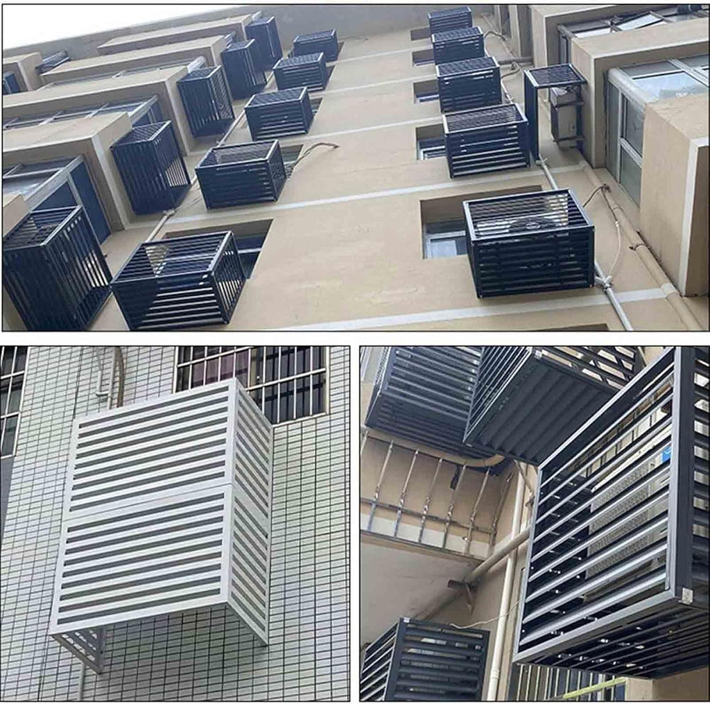 GENERIC Housse De Climatiseur D'extérieur Résistante Aux Intempéries – Protection De Pompe à Chaleur En Aluminium Réduisant Le Bruit – Barrière D'intimité Toutes Saisons Pour Les Conditions Météorologiques