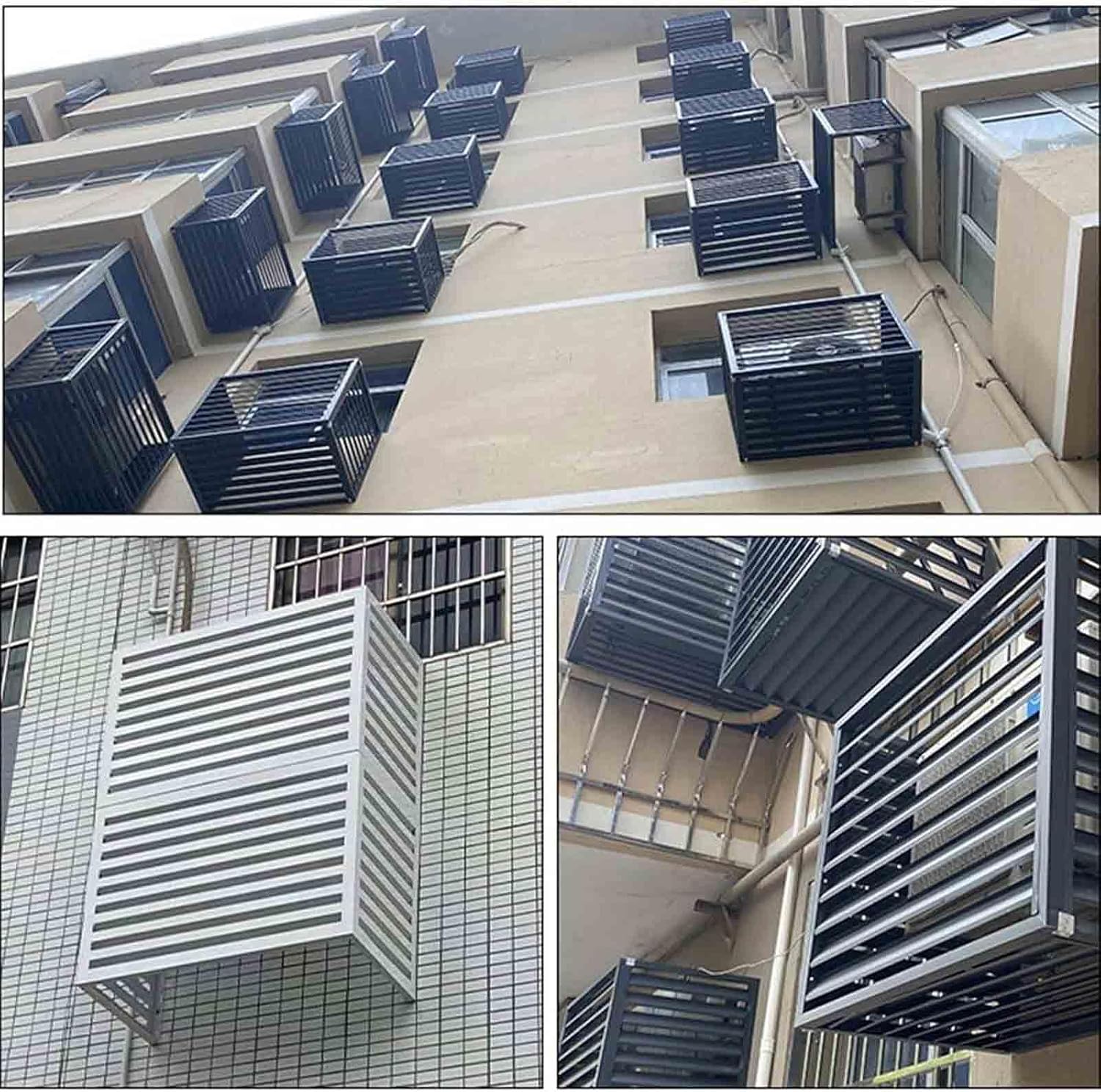 GENERIC Housse De Climatiseur D'extérieur Résistante Aux Intempéries – Protection De Pompe à Chaleur En Aluminium Réduisant Le Bruit – Barrière D'intimité Toutes Saisons Pour Les Conditions Météorologiques