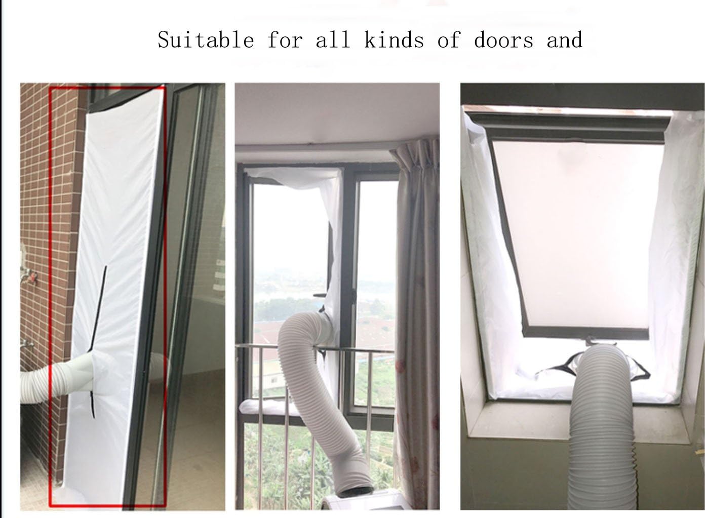  G&M Only AirLock 48 X 210 CM Kit De Calfeutrage Pour Climatiseurs Et Déshumidificateurs,Installation Facile, Pas Besoin De Percer De Trous (210 X 48 Cm Blanc)