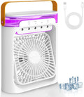  Climatiseur Mobile 4 En 1 Mini Climatiseur Portable, Mini Refroidisseur D'air Personnel USB, Ventilateur, 3 Vitesses Réglables Air Refroidisseur Mobil Pour Maison/Bureau/Extérieur -Blanc